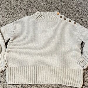 Women's Cream sweater with Button Detail Cynthia Rowley size medium